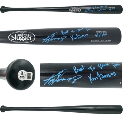 Ken Griffey Jr. & Sr. Auto Black L Slugger Pro Baseball Bat Back To Back HR BAS - Image 1 of 4
