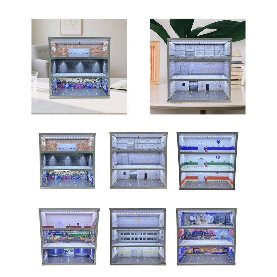 Vetrina espositiva per modellini di auto in scala 1/64, garage, diorama, 3 - Immagine 1 di 1
