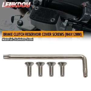 M4 x 12mm Motorcycle Brake Clutch Reservoir Cover Screws For Honda KTM Universal - Picture 1 of 9