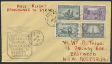 1949 Flight Cover Vancouver BC to Sydney Australia Nice Franking AAMC #4903b