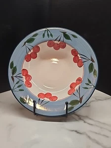Cambridge Potteries Blue Band Obst Kirschen 8 3/4" Schale mit Rand 2002 - Bild 1 von 6