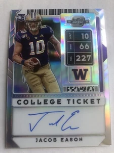 Boleto universitario Contenders Draft 2020 Jacob Eason con tarjeta foto óptica automática Uw Colt - Imagen 1 de 2