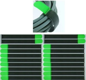 20x Klett Kabelbinder 40 cm x 40 mm grün FK Kabelklettband Kabelklett Verschluss - Picture 1 of 10