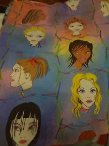 Gorgeous GIRL HAIR STYLES Themed Fabric (60cm x 68cm) - Picture 1 of 1