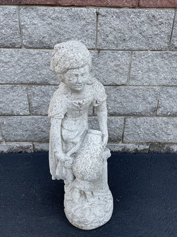 Vintage Cement Garden Statue Fountain Of A Woman 29” x 10” Cover