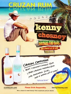 CRUZAN RUM AD #5 RARE 2004 OUT OF PRINT KENNY CHESNEY - Bild 1 von 4