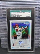 2011 Bowman Chrome CJ Cron Refractor Prospect Auto #295/500 SGC 96 MINT 9 Angels