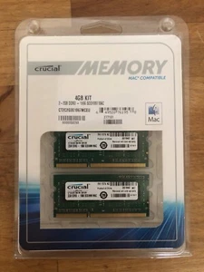 Crucial 4GB 2x2GB PC3-8500 DDR3-1066Mhz SODIMM Kit New - Picture 1 of 2