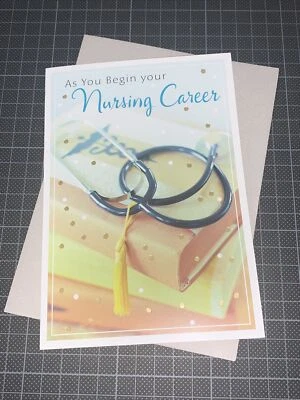 Hallmark Nursing Degree Graduation Card: Skills Knowledge Dedication Touch Lives - Image 1 of 4
