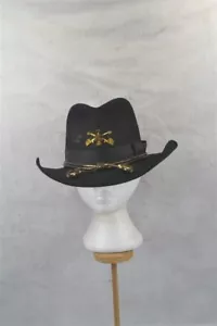 antique Civil War Calvary black hat men's 7 1/8 reenactment replica - Picture 1 of 6
