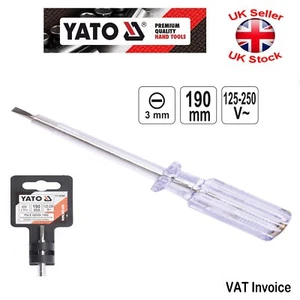 Yato Profi Spannungsprüfer 125-250V Flachschlitz 3x190mm YT-28300 - Bild 1 von 1