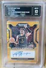 2022 Prizm Draft Picks College Penmanship Orange Pulsar 19/49 Tyson Etienne Auto