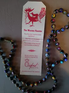 Vintage 33 Inch Murano Venetian Glass Mosaic Bead Necklace with History Story - Picture 1 of 12