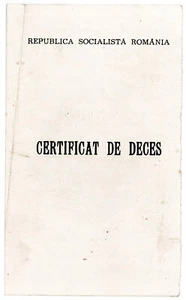 Romania, 1975, Vintage Death Certificate - RSR - Picture 1 of 3