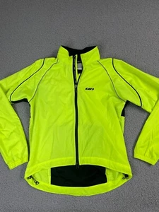LOUIS GARNEAU Sz S MEN'S CYCLING WINDBREAKER FULL ZIP ADJUSTABLE WAIST Green - Picture 1 of 10