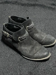 Botín al tobillo Born Sylvia F13703 para mujer talla 7M negro gamuza cremallera trasera - Imagen 1 de 12