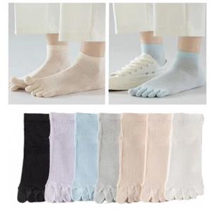 5 Paar Damen Netz Zehensocken halbhoch Sport elastisch Sommer Zehentrenner Socken - Bild 1 von 21