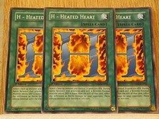 Yugioh DP03-EN016 H - Heated Heart common 1st Edition playset x3 cards