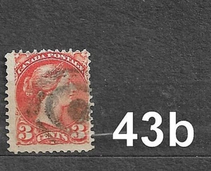 Canada #37 Small Queen Single F/Used Hinged - Double Cercle Cancellation - Picture 1 of 2