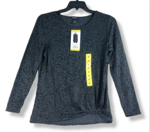 Max & Mia Women's Tunic Top Charcoal Animal Print Small - Picture 1 of 12