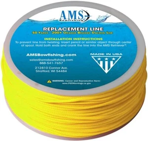 50 Yard AMS Bowfishing Replacement 200# Neon Yellow Line! string rope L20-50-YEL - Picture 1 of 1