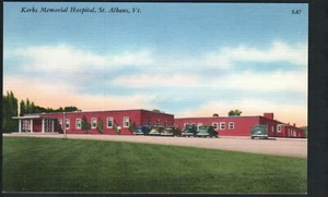 ST. ALBANS, VT * KERBS MEMORIAL HOSPITAL * UNPOSTED RIVERSIDE PAPER CO. LINEN - Picture 1 of 2
