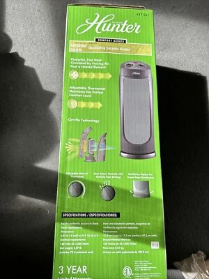 Hunter 30" 1500 W Electric Tower Heater - Black New In Factory Box - Image 1 of 2