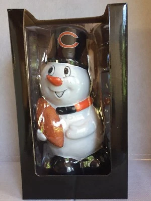CHICAGO BEARS NFL 7" BONECO DE NEVE SEGURANDO A EMPRESA DE MEMÓRIA DE FUTEBOL 2015 NOVO - Imagem 1 de 4