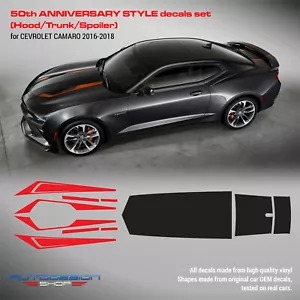 Chevrolet Camaro 2016 - 2018 SS/RS/V6 50TH ANNIVERSARY style decals set - Picture 1 of 2