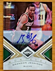 2010-11 PANINI LEAF LIMITED BASKETBALL BRANDON JENNINGS AUTO MONIKERS /25 1/1 SP - Picture 1 of 4