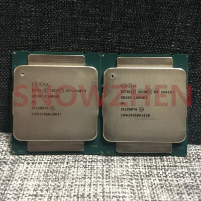 Matching pair Intel Xeon E5-2640V3 CPU 8-Core 2.6GHz SR205 LGA 2011-3 Processor - Image 1 of 2