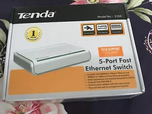 Tenda 5-port Unmanaged Ethernet Switch – 5 x 10/100 Mbps plug-and-play, Desktop - Picture 1 of 2