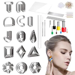 Juego de cortadores de arcilla polimérica de 165 piezas pendientes joyería corte molde herramienta hallazgos - Imagen 1 de 12