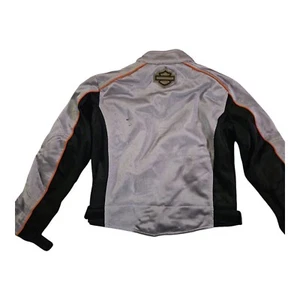 Harley Davidson Textile Mesh Riding Jacket Women S Zip Polyester Silver - Picture 1 of 2