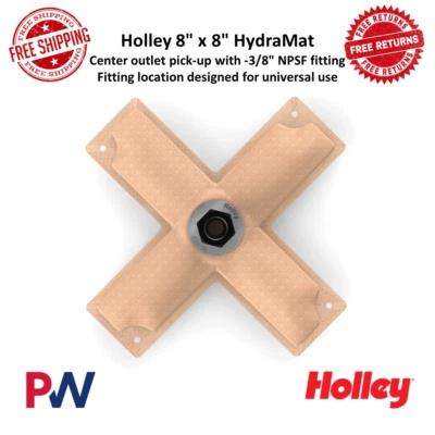 Holley 8" x 8" HydraMat, cruz, toma de salida central con -3/8 pulg. Montaje NPSF Foto 1 de 4