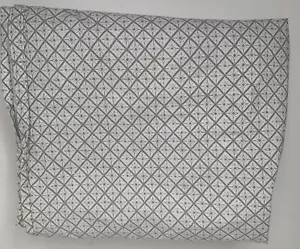 West Elm Flat Sheet Queen Geometric Gray White 100% Organic Cotton 90x102" - Picture 1 of 7