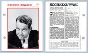 Broderick Crawford - 1930's Atlas Editions Movie Star Card - Picture 1 of 1