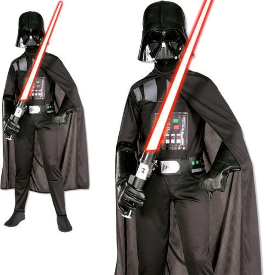 Boys Fancy Dress Star Wars Darth Vader Halloween Villain Childrens Kids Costume - Image 1 of 1