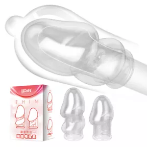 2PCS Cock Penis Foreskin Hinder Ring Glans Penis Sleeve Holder Erection Enhancer - Picture 1 of 14