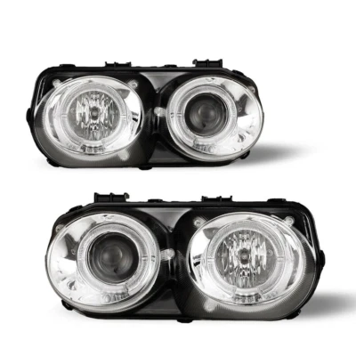 Halo Headlights For 1998-2001 Acura Integra Projector Headlamp Chrome Clear Lens Foto 1 de 4