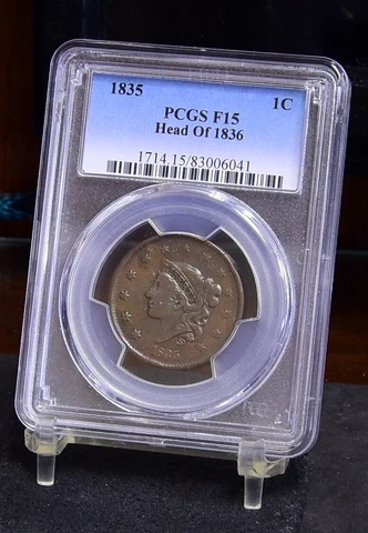 1835 Large Cent - Head of 1836 - PCGS F15 (47794-L) Cover