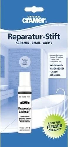 Cramer Reperatur Lackstift 12ml reinweiß 247300 Keramik Email Acryl - Bild 1 von 1