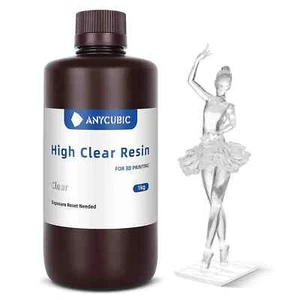 ANYCUBIC Stampante 3D Alta Trasparenza Resina 1kg, UV 405nm per Stampante 3D LCD/DLP - Foto 1 di 2