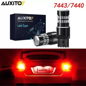 AUXITO 7443 LED Red 7440 Brake Stop Parking Rear Light Safety Bulbs Canbus EON - Picture 1 of 11