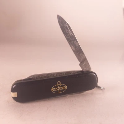 Victorinox Swiss Army Knife 58mm Classic SD Black AMOCO GASOLINE FUEL Logo - Image 1 of 4