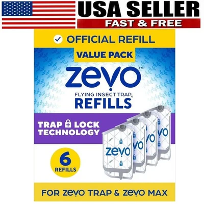 6 Refill Cartridges Zevo Flying Insect Trap Refill Cartridges -Easy to Use - Image 1 of 4