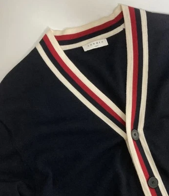 Cárdigan Sandro Homme negro 100 % lana Foto 1 de 4