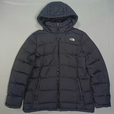 The North Face 600 Down Puffer Jacket Womens XL Black Hooded *READ - Image 1 of 4