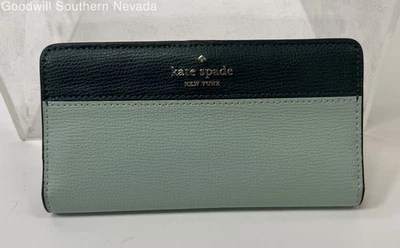 Cartera plegable delgada verde Kate Spade Foto 1 de 4