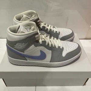 WMNS Size 12- Air Jordan 1 Mid Wolf Grey Aluminum W BQ6472-105 - Picture 1 of 6